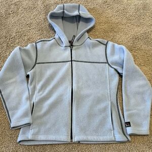 Light Blue Hooded Fleece Jacket